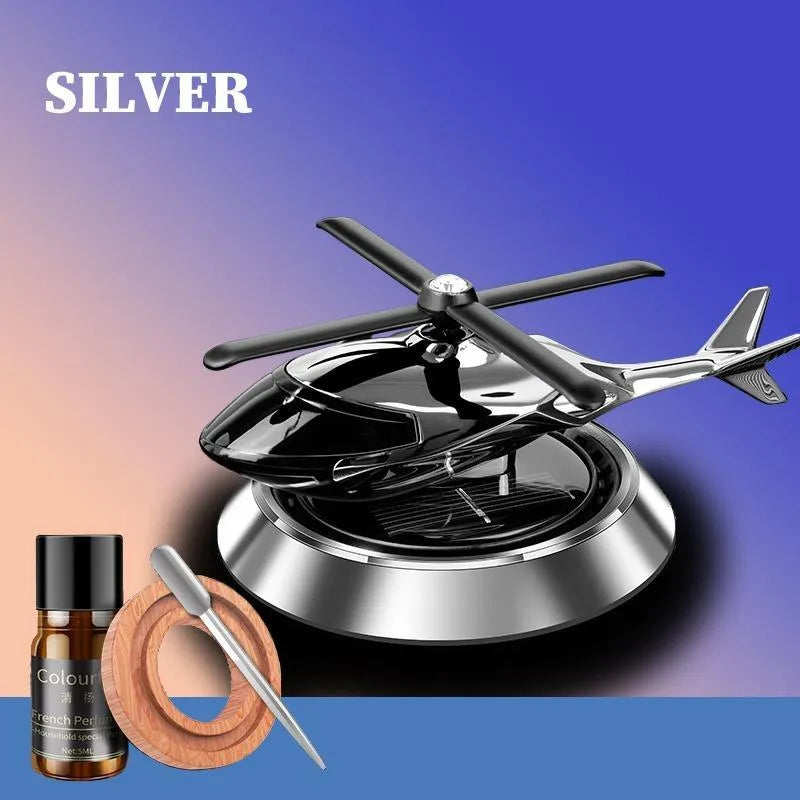 Silver Helicopter Aroma Diffuser with Refill Perfume