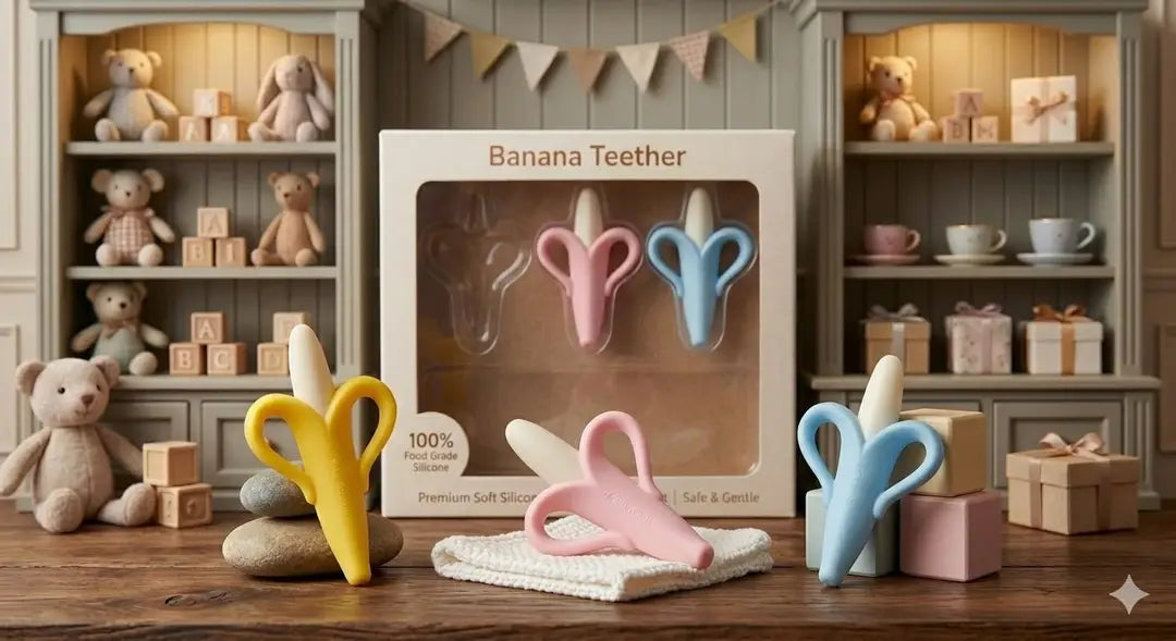 Baby Silicone Banana Teether for Babies – Baby Banana Teether – Banana Tooth Brush