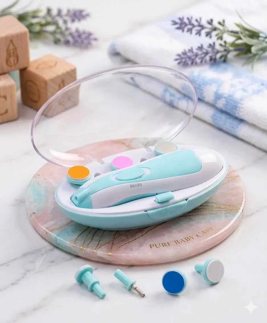 Electric Baby Nail Trimmer & Filer Set - 6 in 1 Safe Baby Nail Cutter with Storage Box
