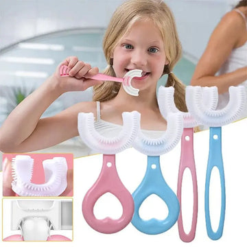 Easy-Grip U-Shaped Silicone Kids Toothbrush for Deep Cleaning (2-12 Years)