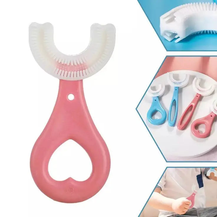 Easy-Grip U-Shaped Silicone Kids Toothbrush for Deep Cleaning (2-12 Years)