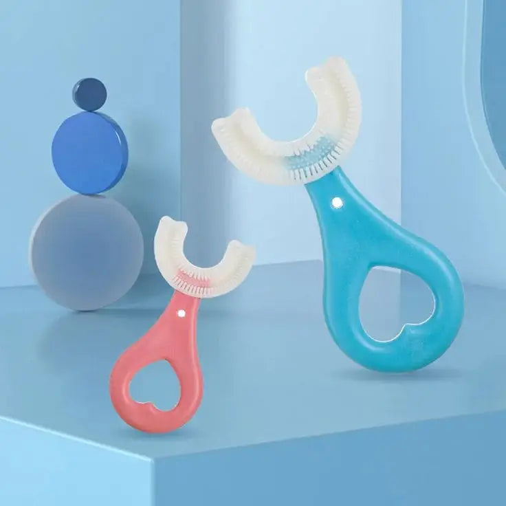 Easy-Grip U-Shaped Silicone Kids Toothbrush for Deep Cleaning (2-12 Years)